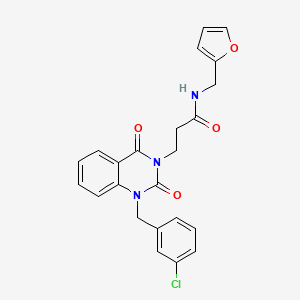 3-{1-[(3-chlorophenyl)methyl]-2,4-dioxo-1,2,3,4-tetrahydroquinazolin-3-yl}-N-[(furan-2-yl)methyl]propanamide