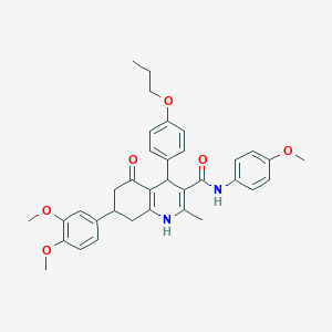 7-(3,4-dimethoxyphenyl)-N-(4-methoxyphenyl)-2-methyl-5-oxo-4-(4-propoxyphenyl)-1,4,5,6,7,8-hexahydroquinoline-3-carboxamide