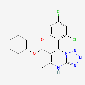 molecular formula C18H19Cl2N5O2 B11433558 Cyclohexyl 7-(2,4-dichlorophenyl)-5-methyl-4,7-dihydrotetrazolo[1,5-a]pyrimidine-6-carboxylate 