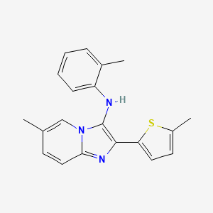 molecular formula C20H19N3S B11433576 6-methyl-N-(2-methylphenyl)-2-(5-methylthiophen-2-yl)imidazo[1,2-a]pyridin-3-amine 