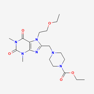 ethyl 4-{[7-(2-ethoxyethyl)-1,3-dimethyl-2,6-dioxo-2,3,6,7-tetrahydro-1H-purin-8-yl]methyl}piperazine-1-carboxylate