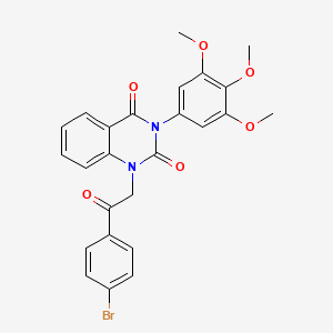 molecular formula C25H21BrN2O6 B11433593 1-[2-(4-bromophenyl)-2-oxoethyl]-3-(3,4,5-trimethoxyphenyl)quinazoline-2,4(1H,3H)-dione 