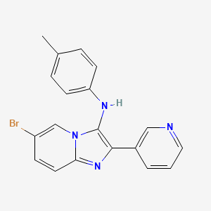 molecular formula C19H15BrN4 B11433600 6-bromo-N-(4-methylphenyl)-2-(pyridin-3-yl)imidazo[1,2-a]pyridin-3-amine 