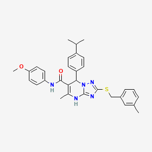 N-(4-methoxyphenyl)-5-methyl-2-[(3-methylbenzyl)sulfanyl]-7-[4-(propan-2-yl)phenyl]-4,7-dihydro[1,2,4]triazolo[1,5-a]pyrimidine-6-carboxamide