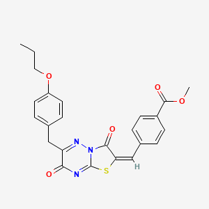 methyl 4-{(E)-[3,7-dioxo-6-(4-propoxybenzyl)-7H-[1,3]thiazolo[3,2-b][1,2,4]triazin-2(3H)-ylidene]methyl}benzoate