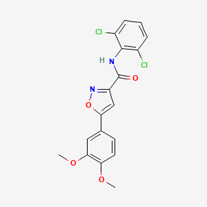 molecular formula C18H14Cl2N2O4 B11433613 N-(2,6-dichlorophenyl)-5-(3,4-dimethoxyphenyl)-1,2-oxazole-3-carboxamide 