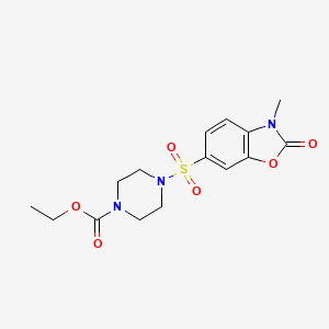 molecular formula C15H19N3O6S B11433618 Ethyl 4-[(3-methyl-2-oxo-2,3-dihydro-1,3-benzoxazol-6-yl)sulfonyl]piperazine-1-carboxylate 