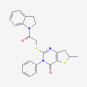 2-((2-(indolin-1-yl)-2-oxoethyl)thio)-6-methyl-3-phenyl-6,7-dihydrothieno[3,2-d]pyrimidin-4(3H)-one