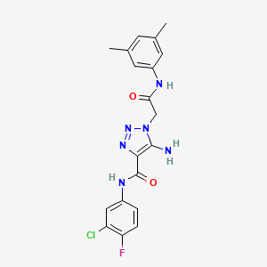 5-amino-N-(3-chloro-4-fluorophenyl)-1-{2-[(3,5-dimethylphenyl)amino]-2-oxoethyl}-1H-1,2,3-triazole-4-carboxamide