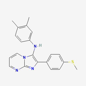 N-(3,4-dimethylphenyl)-2-[4-(methylsulfanyl)phenyl]imidazo[1,2-a]pyrimidin-3-amine