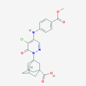 3-(5-Chloro-4-{[4-(methoxycarbonyl)phenyl]amino}-6-oxo-1,6-dihydropyridazin-1-YL)adamantane-1-carboxylic acid