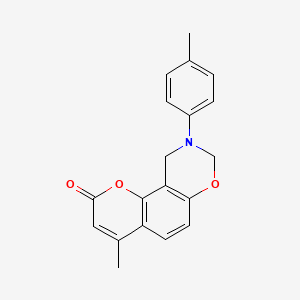 4-methyl-9-(4-methylphenyl)-9,10-dihydro-2H,8H-chromeno[8,7-e][1,3]oxazin-2-one