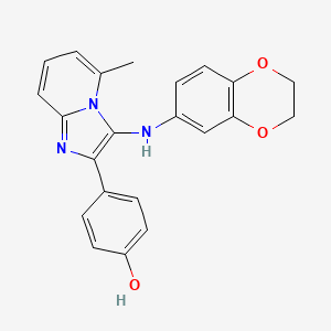 4-[3-(2,3-Dihydro-1,4-benzodioxin-6-ylamino)-5-methylimidazo[1,2-a]pyridin-2-yl]phenol