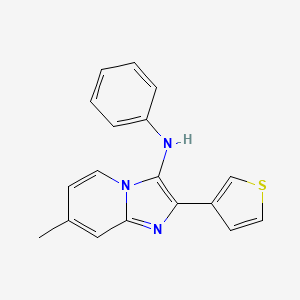 molecular formula C18H15N3S B11433676 7-methyl-N-phenyl-2-(thiophen-3-yl)imidazo[1,2-a]pyridin-3-amine 