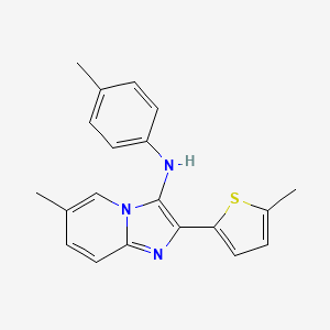 molecular formula C20H19N3S B11433682 6-methyl-N-(4-methylphenyl)-2-(5-methylthiophen-2-yl)imidazo[1,2-a]pyridin-3-amine 