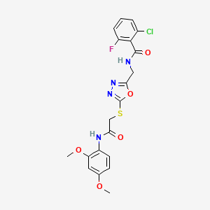 2-chloro-N-((5-((2-((2,4-dimethoxyphenyl)amino)-2-oxoethyl)thio)-1,3,4-oxadiazol-2-yl)methyl)-6-fluorobenzamide