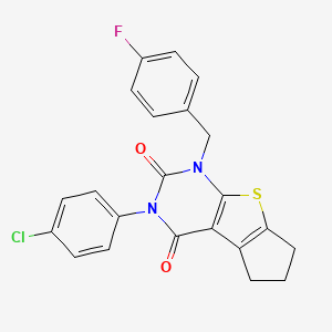 3-(4-chlorophenyl)-1-(4-fluorobenzyl)-1,5,6,7-tetrahydro-2H-cyclopenta[4,5]thieno[2,3-d]pyrimidine-2,4(3H)-dione