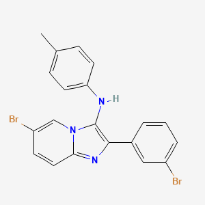 molecular formula C20H15Br2N3 B11433746 6-bromo-2-(3-bromophenyl)-N-(4-methylphenyl)imidazo[1,2-a]pyridin-3-amine 