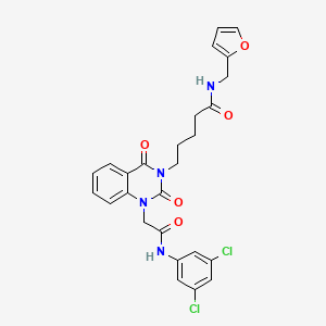 5-[1-{2-[(3,5-dichlorophenyl)amino]-2-oxoethyl}-2,4-dioxo-1,4-dihydroquinazolin-3(2H)-yl]-N-(furan-2-ylmethyl)pentanamide