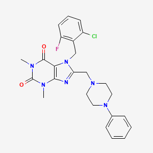 7-[(2-Chloro-6-fluorophenyl)methyl]-1,3-dimethyl-8-[(4-phenylpiperazin-1-yl)methyl]purine-2,6-dione