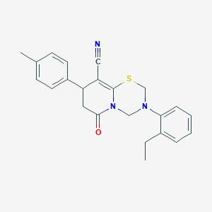 3-(2-ethylphenyl)-8-(4-methylphenyl)-6-oxo-3,4,7,8-tetrahydro-2H,6H-pyrido[2,1-b][1,3,5]thiadiazine-9-carbonitrile