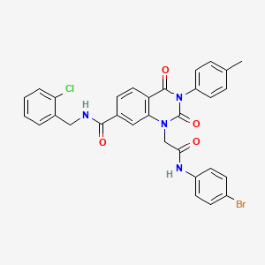 molecular formula C31H24BrClN4O4 B11433794 1-{2-[(4-bromophenyl)amino]-2-oxoethyl}-N-(2-chlorobenzyl)-3-(4-methylphenyl)-2,4-dioxo-1,2,3,4-tetrahydroquinazoline-7-carboxamide 