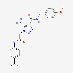 molecular formula C22H26N6O3 B11433796 5-amino-1-(2-((4-isopropylphenyl)amino)-2-oxoethyl)-N-(4-methoxybenzyl)-1H-1,2,3-triazole-4-carboxamide 