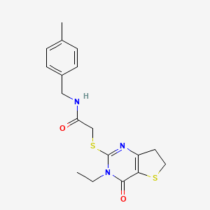 2-((3-ethyl-4-oxo-3,4,6,7-tetrahydrothieno[3,2-d]pyrimidin-2-yl)thio)-N-(4-methylbenzyl)acetamide