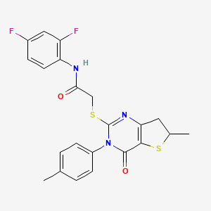 N-(2,4-difluorophenyl)-2-((6-methyl-4-oxo-3-(p-tolyl)-3,4,6,7-tetrahydrothieno[3,2-d]pyrimidin-2-yl)thio)acetamide