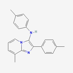 molecular formula C22H21N3 B11433840 8-methyl-N,2-bis(4-methylphenyl)imidazo[1,2-a]pyridin-3-amine 