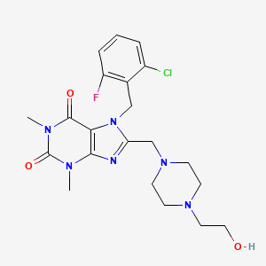 7-(2-chloro-6-fluorobenzyl)-8-{[4-(2-hydroxyethyl)piperazin-1-yl]methyl}-1,3-dimethyl-3,7-dihydro-1H-purine-2,6-dione