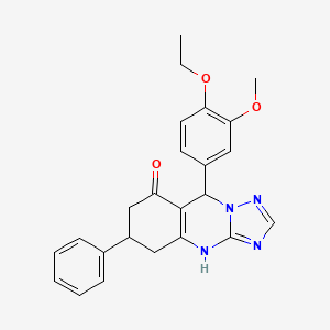 9-(4-Ethoxy-3-methoxyphenyl)-6-phenyl-5,6,7,9-tetrahydro[1,2,4]triazolo[5,1-b]quinazolin-8-ol