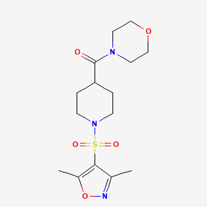 molecular formula C15H23N3O5S B11433927 4-{1-[(3,5-Dimethyl-1,2-oxazol-4-yl)sulfonyl]piperidine-4-carbonyl}morpholine 