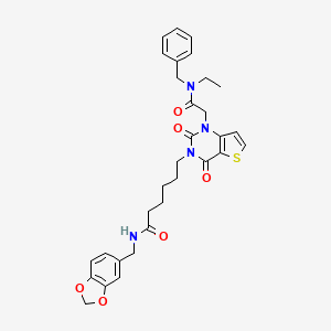 N-(1,3-benzodioxol-5-ylmethyl)-6-[1-{2-[benzyl(ethyl)amino]-2-oxoethyl}-2,4-dioxo-1,4-dihydrothieno[3,2-d]pyrimidin-3(2H)-yl]hexanamide