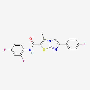 molecular formula C19H12F3N3OS B11433954 N-(2,4-difluorophenyl)-6-(4-fluorophenyl)-3-methylimidazo[2,1-b][1,3]thiazole-2-carboxamide 