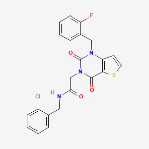 molecular formula C22H17ClFN3O3S B11433957 N-[(2-chlorophenyl)methyl]-2-[1-[(2-fluorophenyl)methyl]-2,4-dioxothieno[3,2-d]pyrimidin-3-yl]acetamide 