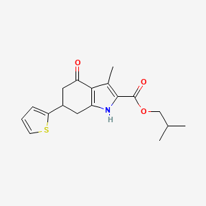 2-methylpropyl 3-methyl-4-oxo-6-(thiophen-2-yl)-4,5,6,7-tetrahydro-1H-indole-2-carboxylate