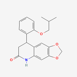 molecular formula C20H21NO4 B11433999 8-[2-(2-methylpropoxy)phenyl]-7,8-dihydro[1,3]dioxolo[4,5-g]quinolin-6(5H)-one 