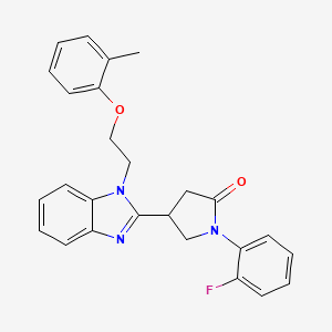 molecular formula C26H24FN3O2 B11434030 1-(2-fluorophenyl)-4-{1-[2-(2-methylphenoxy)ethyl]-1H-benzimidazol-2-yl}pyrrolidin-2-one 