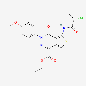 molecular formula C19H18ClN3O5S B11434031 Ethyl 5-(2-chloropropanamido)-3-(4-methoxyphenyl)-4-oxo-3,4-dihydrothieno[3,4-d]pyridazine-1-carboxylate 