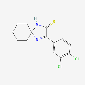 molecular formula C14H14Cl2N2S B11434066 3-(3,4-Dichlorophenyl)-1,4-diazaspiro[4.5]dec-3-ene-2-thione 