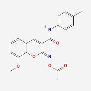 molecular formula C20H18N2O5 B11434083 (2Z)-2-[(acetyloxy)imino]-8-methoxy-N-(4-methylphenyl)-2H-chromene-3-carboxamide 