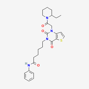 6-{1-[2-(2-ethylpiperidin-1-yl)-2-oxoethyl]-2,4-dioxo-1,4-dihydrothieno[3,2-d]pyrimidin-3(2H)-yl}-N-phenylhexanamide