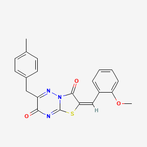 molecular formula C21H17N3O3S B11434103 (2E)-2-(2-methoxybenzylidene)-6-(4-methylbenzyl)-7H-[1,3]thiazolo[3,2-b][1,2,4]triazine-3,7(2H)-dione 