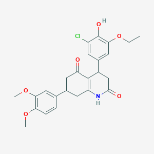 4-(3-chloro-5-ethoxy-4-hydroxyphenyl)-7-(3,4-dimethoxyphenyl)-4,6,7,8-tetrahydroquinoline-2,5(1H,3H)-dione