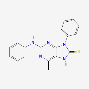 molecular formula C18H15N5S B11434131 6-methyl-9-phenyl-2-(phenylamino)-9H-purine-8-thiol 