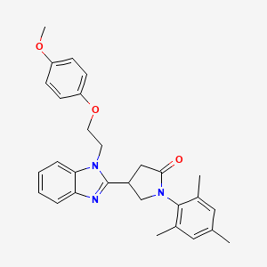 4-{1-[2-(4-methoxyphenoxy)ethyl]-1H-benzimidazol-2-yl}-1-(2,4,6-trimethylphenyl)pyrrolidin-2-one