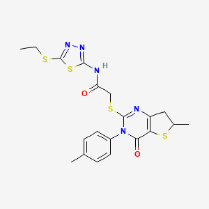 N-(5-(ethylthio)-1,3,4-thiadiazol-2-yl)-2-((6-methyl-4-oxo-3-(p-tolyl)-3,4,6,7-tetrahydrothieno[3,2-d]pyrimidin-2-yl)thio)acetamide