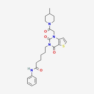 6-{1-[2-(4-methylpiperidin-1-yl)-2-oxoethyl]-2,4-dioxo-1,4-dihydrothieno[3,2-d]pyrimidin-3(2H)-yl}-N-phenylhexanamide