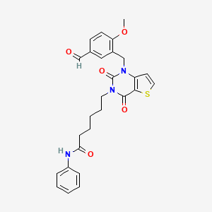 6-[1-(5-formyl-2-methoxybenzyl)-2,4-dioxo-1,4-dihydrothieno[3,2-d]pyrimidin-3(2H)-yl]-N-phenylhexanamide